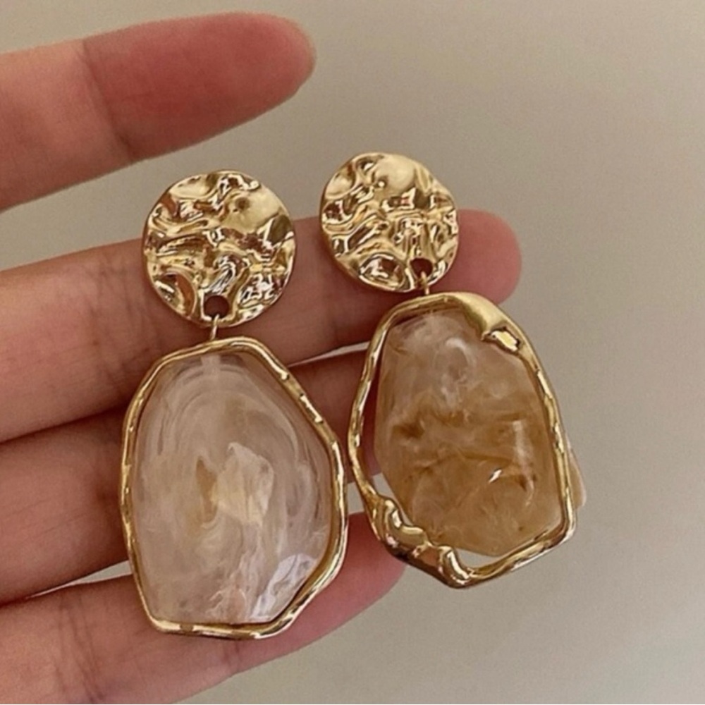 Liquid Gold & Quartz Haze Earrings